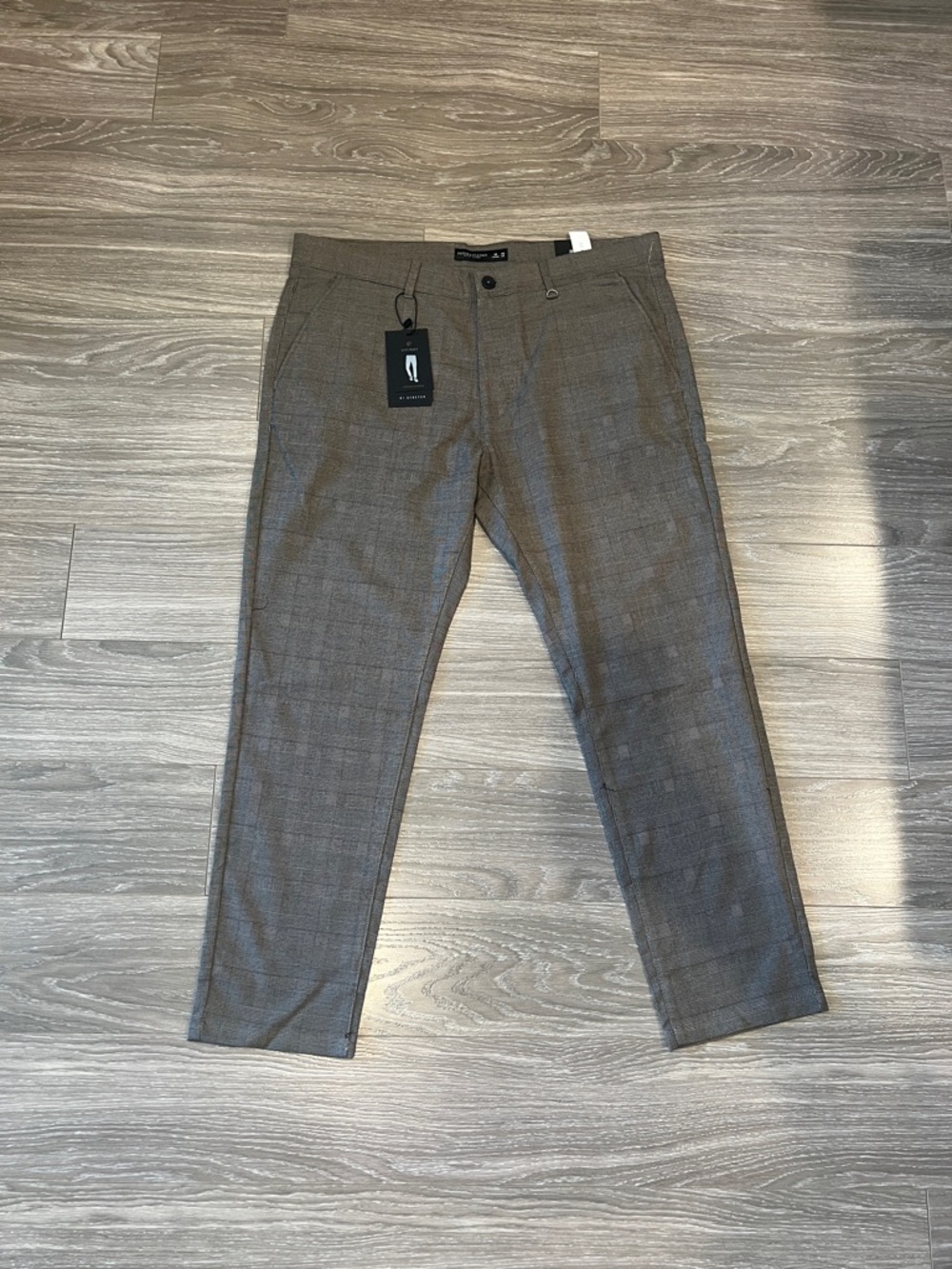 Denim & Flower Men's Plaid Dress Pants in Brown